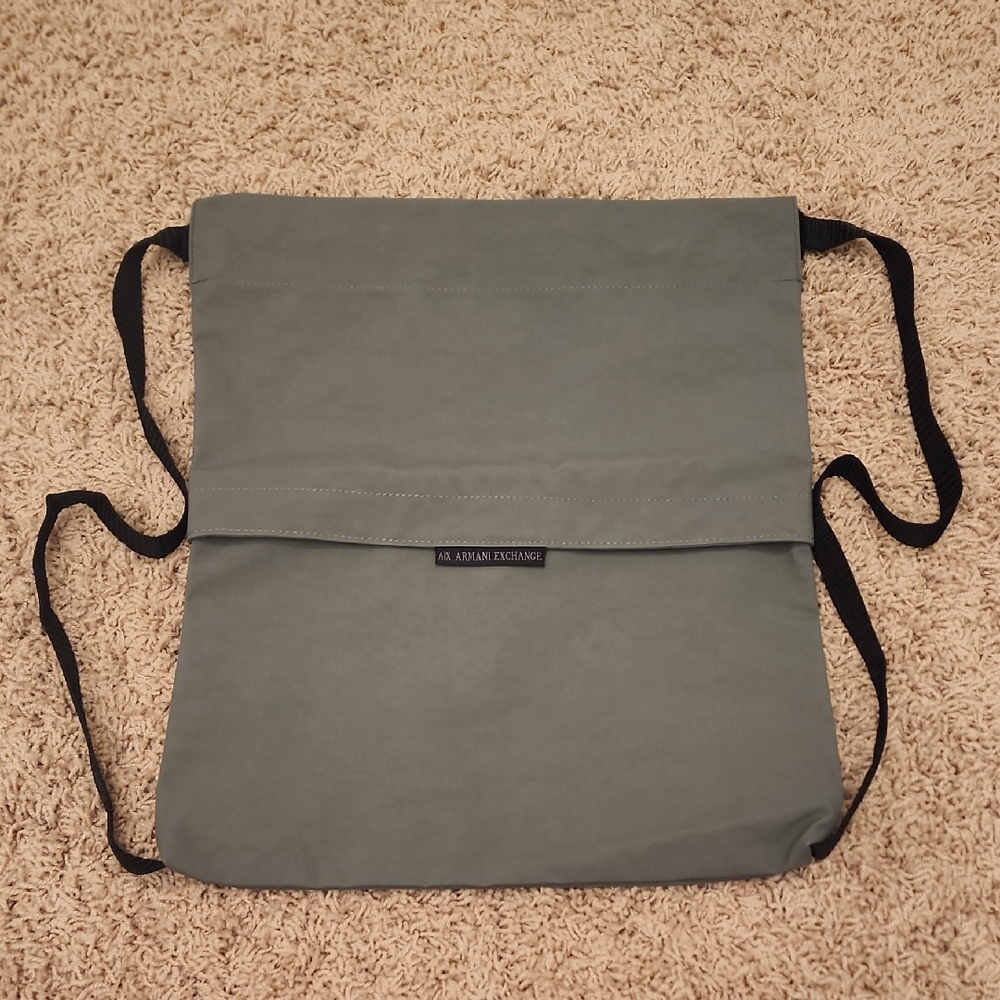 Armani Exchange Unisex Gray Drawstring Backpack